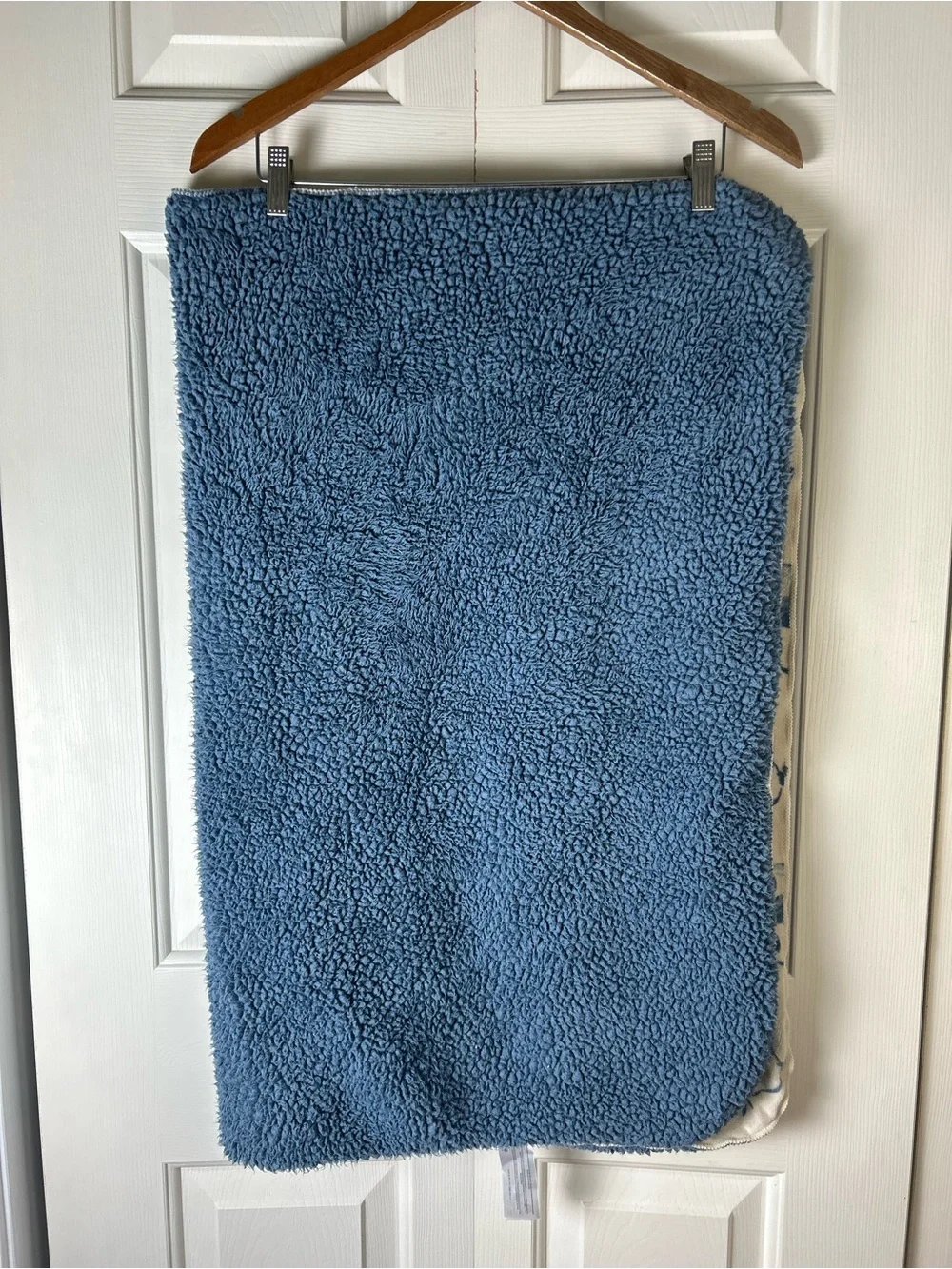 Carter's Blue Panda Bear Baby Blanket Sherpa Cream Eating Bamboo Lovey